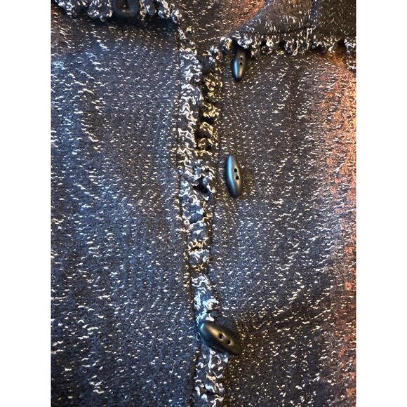 Patricia Palson Metallic Textured Blazer Jacket With 3/4 Sleeves Multicolor Size - Picture 3 of 4